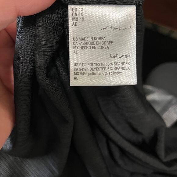 NWT Alfani Mod Shimmer Twist Front Blouse Top Shirt Metallic Gray Silver 4X - Picture 6 of 10